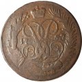 2 копейки 1757 год (номинал под Св. Георгием, гурт сетчатый) Елизавета Петровна (1741 - 1762) - F