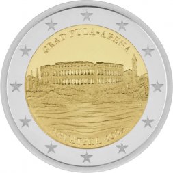 Хорватия 2 евро 2025 год - Амфитеатр в Пуле