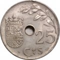 Испания 25 сентимо 1937 год