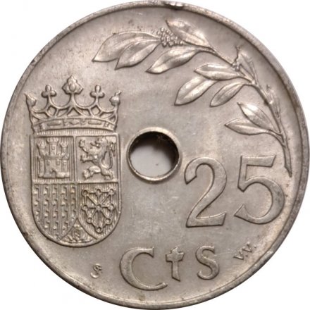 Испания 25 сентимо 1937 год