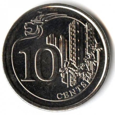 Сингапур 10 центов 2014 год