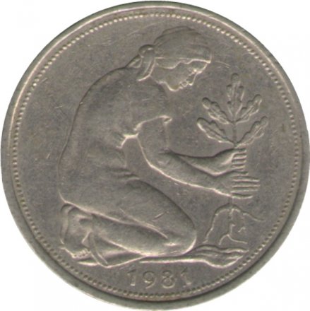 ФРГ 50 пфеннигов 1981 год (J)