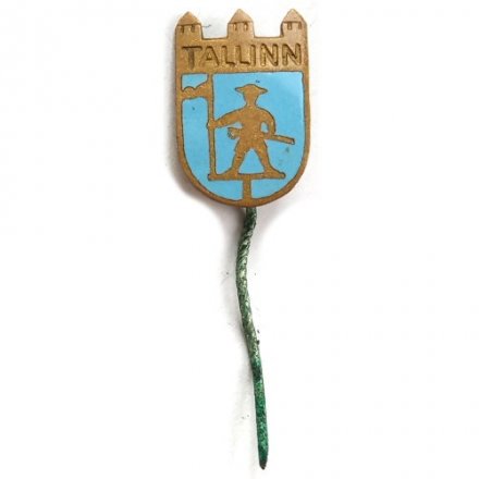 Значок-иголка Таллин. Tallinn. Флюгер Старый Томас (голубой)