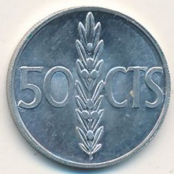 Испания 50 сентимо 1975 год