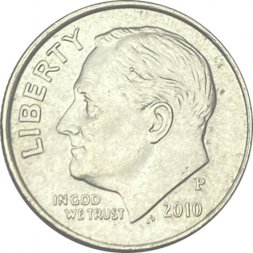 США 1 дайм (10 центов) 2010 год - Франклин Рузвельт (P)