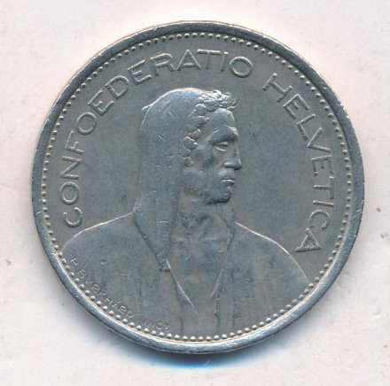 Швейцария 5 франков 1966 год