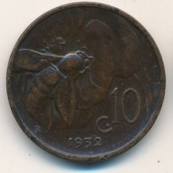 Италия 10 чентезимо 1932 год