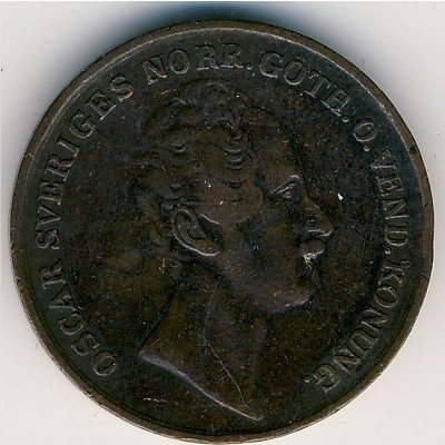 Швеция 2/3 скиллинга 1849 год
