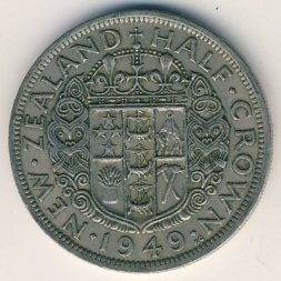 Новая Зеландия 1/2 кроны 1949 год