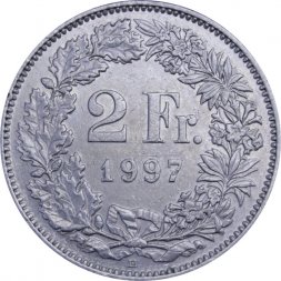 Швейцария 2 франка 1997 год 