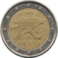 Эстония 2 евро 2011 год - Карта