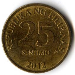 Филиппины 25 сентимо 2012 год