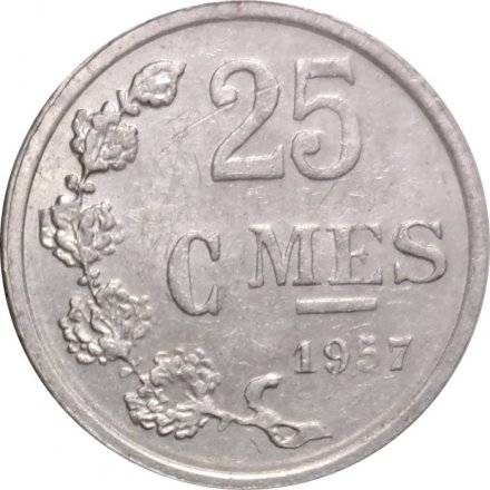 Люксембург 25 сантимов 1957 год - Герб