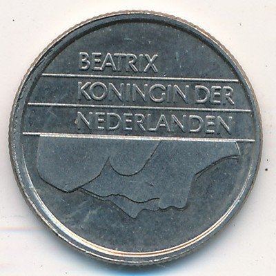 Нидерланды 25 центов 1991 год