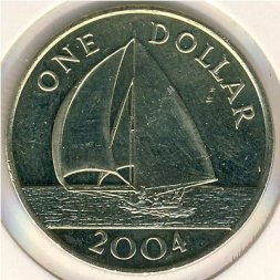 Бермудские острова 1 доллар 2004 год - Парусник