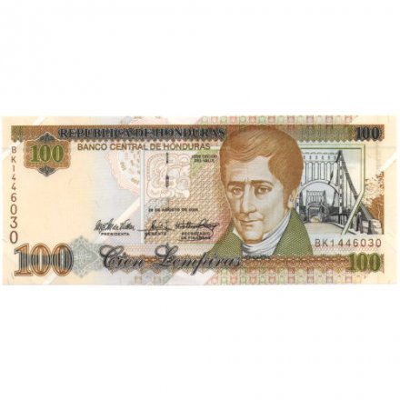 Гондурас 100 лемпир 2004 год - Джой Сесилио дель Валье UNC