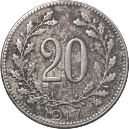Австрия 20 геллеров 1917 год