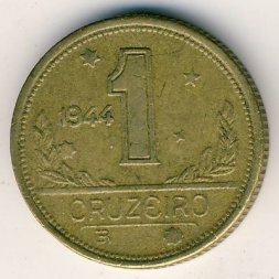 Бразилия 1 крузейро 1944 год