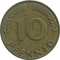 ФРГ 10 пфеннигов 1971 год (F)