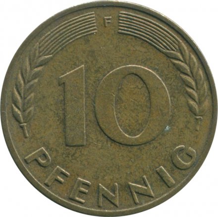 ФРГ 10 пфеннигов 1971 год (F)