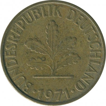 ФРГ 10 пфеннигов 1971 год (F)