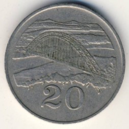 Монета Зимбабве 20 центов 1989 год - Мост Бэтченоу
