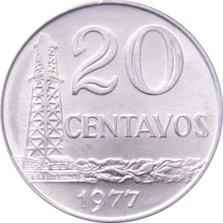 Бразилия 20 сентаво 1977 год