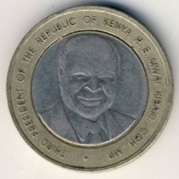 Монета Кения 40 шиллингов 2003 год - 40 лет Независимости. Мваи Кибаки