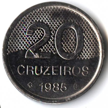 Бразилия 20 крузейро 1985 год