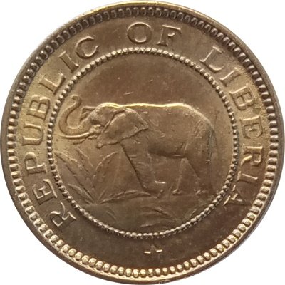 Либерия 1/2 цента 1941 год - Слон