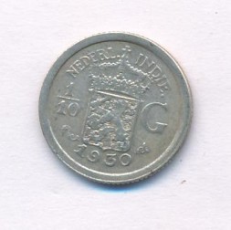 Монета Нидерландская Индия 1/10 гульдена 1930 год