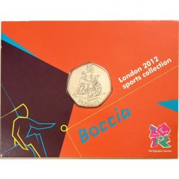Великобритания 50 пенсов 2011 год - XIV летние Паралимпийские игры, Лондон 2012. Бочче (в блистере)