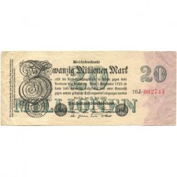 Германия (Веймарская Республика) 20000000 (20 млн.) марок 1923 год - VF