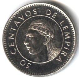Монета Гондурас 50 сентаво 2005 год