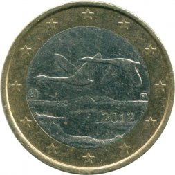 Финляндия 1 евро 2012 год - Летящие лебеди