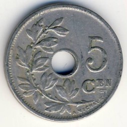 Монета Бельгия 5 сентим 1920 год BELGIE