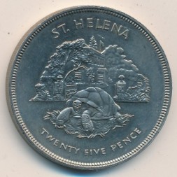 Монета Остров Святой Елены 25 пенсов 1977 год