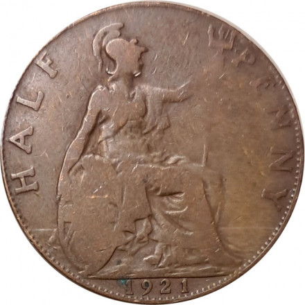 Великобритания 1/2 пенни 1921 год