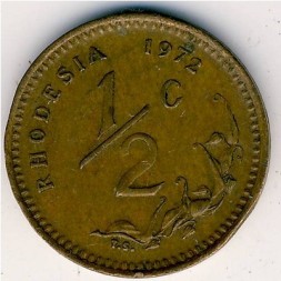 Родезия 1/2 цента 1972 год
