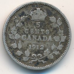 Канада 5 центов 1912 год