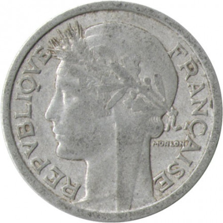 Франция 1 франк 1944 год (REPUBLIQUE FRANÇAISE, без отметки МД)