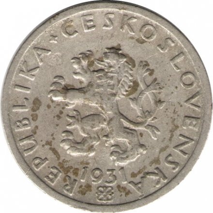 Чехословакия 20 геллеров 1931 год
