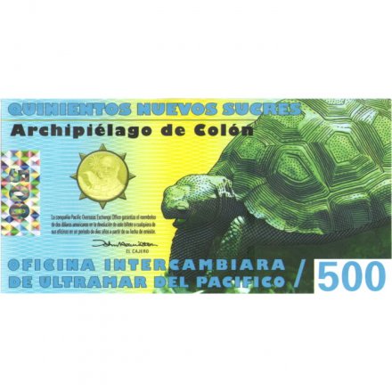 Сувенирная банкнота Галапагосские острова 500 сукре 2011 год - UNC
