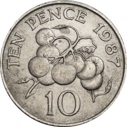Гернси 10 пенсов 1987 год