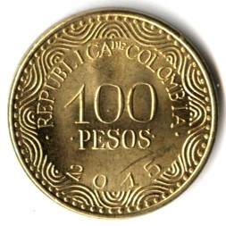 Колумбия 100 песо 2015 год