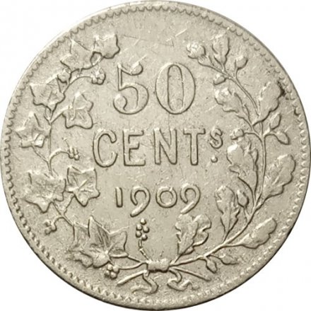 Бельгия 50 сантимов 1909 год (DES BELGES)
