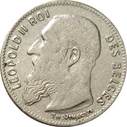 Бельгия 50 сантимов 1909 год (DES BELGES)