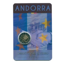 Андорра 2 евро 2015 год - 25 лет подписания таможенного соглашения с ЕС