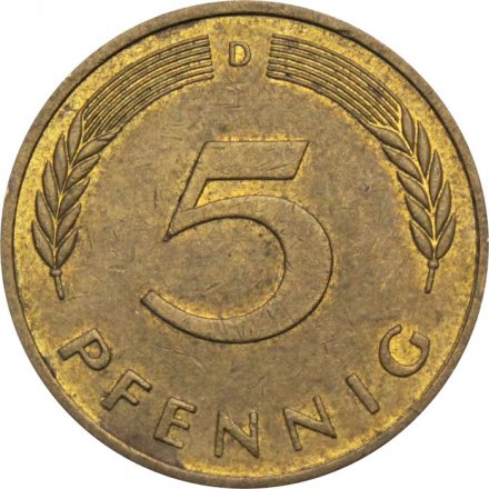 ФРГ 5 пфеннигов 1988 год (D)