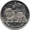 Остров Мэн 1 крона 2009 год - Персидские кошки (Медь-Никель)